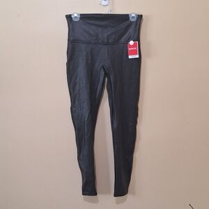 NWT Spanx Faux Leather Leggings Petite Black
